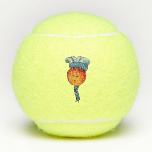 アップルエレガントドヘッドブルードレスハット付きレファンシーディ テニスボール (正面)