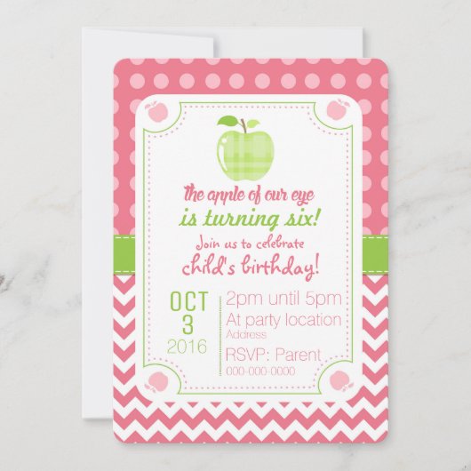 アップルオブウアアイ誕生日招待状 招待状 (正面)