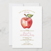 アップルオブザアイガールファースト誕生日パーティー招待状 招待状 (正面)