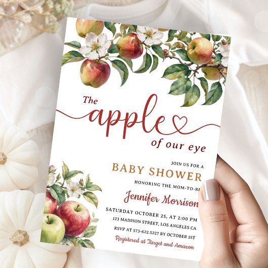 アップルオブザアイベビーシャワー秋 男女兼用 招待状