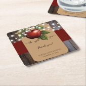 アップルオブザアイ素朴秋ベビーシャワー スクエアペーパーコースター (アングル)