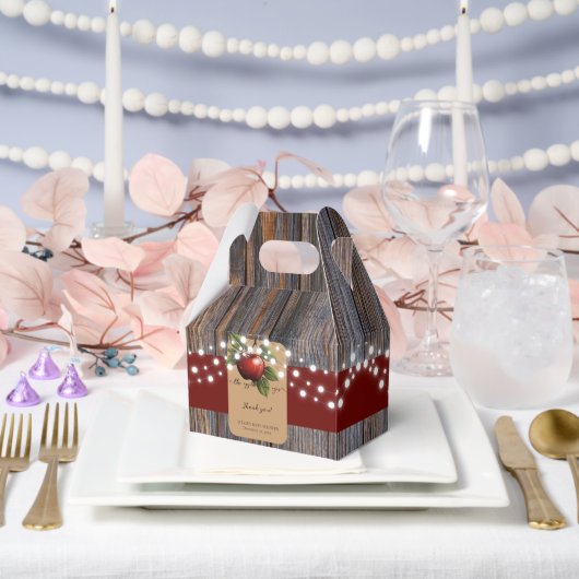 アップルオブザアイ素朴秋ベビーシャワー フェイバーボックス (ウェディング)