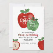 アップルオブザアイ1歳の誕生日招待状 招待状 (正面)