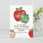 アップルオブザアイ1歳の誕生日招待状 招待状 (スタンド正面)