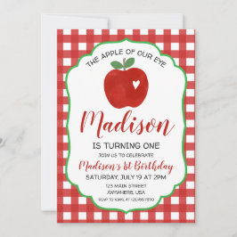 アップルオブザアイ1歳の誕生日招待状 招待状