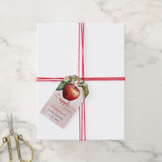 アップルオブザウアアイ秋ガールベビーシャワー ギフトタグ (より糸付き)