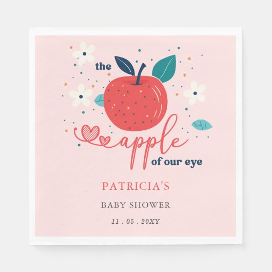 アップルオブザウアアイ秋ガールベビーシャワー スタンダードランチョンナプキン (正面)