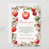 アップルオブザウアイアイオーチャードフローラ秋ベビーシャワー サンキューカード (正面)