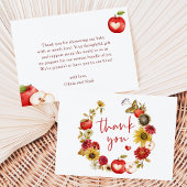 アップルオブザウアイアイフローラリース秋ベビーシャワー サンキューカード