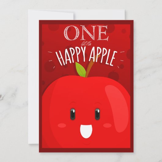 アップルオブザウアイ秋ハーベスト素朴1歳の誕生日 招待状 (裏面)