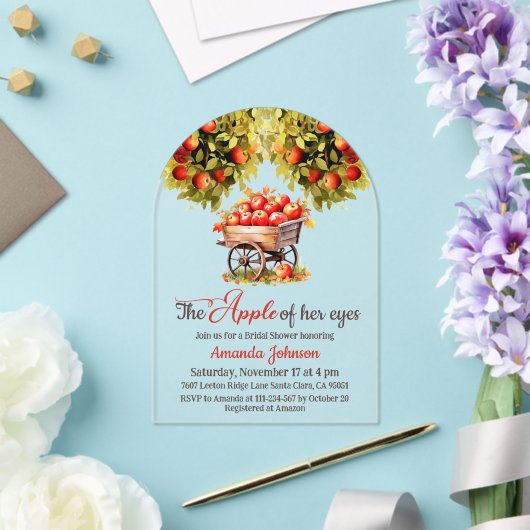 アップルオブザーアイズ農家市場秋ブライダルシャワー アクリル招待状 (インサイチュ (ウェディング))