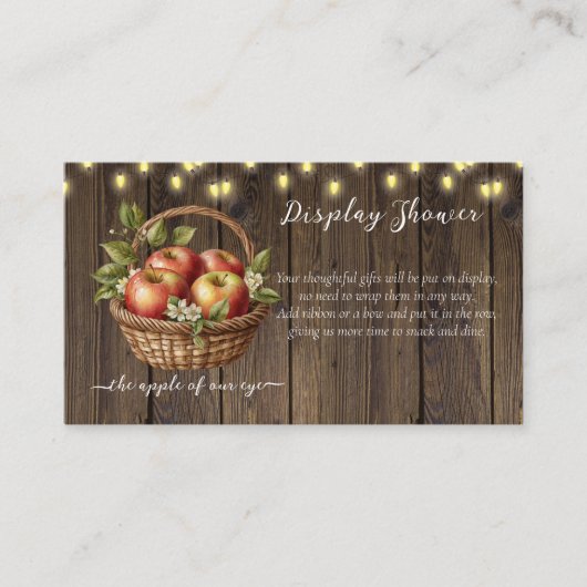 アップルオブザour目の秋フローラウッドベビーシャワー エンクロージャーカード (正面)