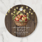 アップルオブザour目の秋フローラウッドベビーシャワー フェイバータグ (正面)