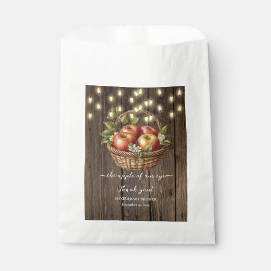 アップルオブザour目の秋フローラウッドベビーシャワー フェイバーバッグ (正面)