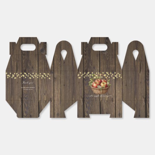 アップルオブザour目の秋フローラウッドベビーシャワー フェイバーボックス (見開き)