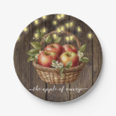 アップルオブザour目の秋フローラウッドベビーシャワー ペーパープレート (正面)