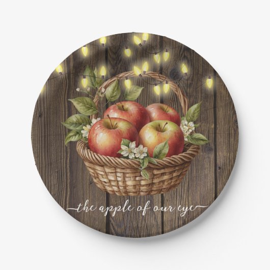 アップルオブザour目の秋フローラウッドベビーシャワー ペーパープレート (正面)