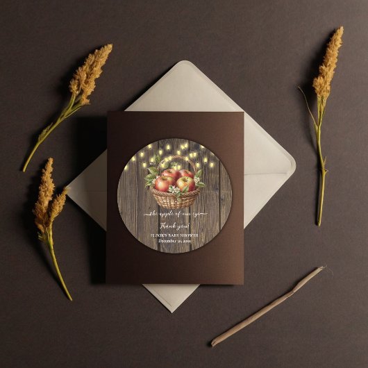 アップルオブザour目の秋フローラウッドベビーシャワー ラウンドシール