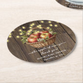 アップルオブザour目の秋フローラウッドベビーシャワー ラウンドペーパーコースター (アングル)