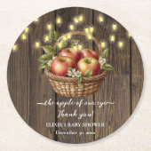 アップルオブザour目の秋フローラウッドベビーシャワー ラウンドペーパーコースター (正面)