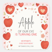 アップルオブザour eye秋をテーマにした誕生日 スクエアシール (正面)