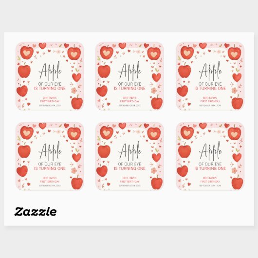 アップルオブザour eye秋をテーマにした誕生日 スクエアシール (シート)