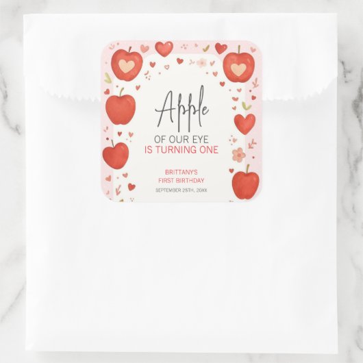 アップルオブザour eye秋をテーマにした誕生日 スクエアシール (バッグ)