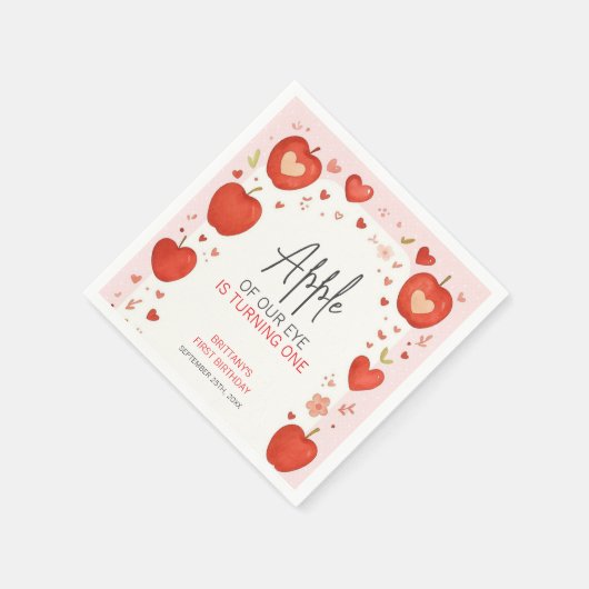 アップルオブザour eye秋をテーマにした誕生日 スタンダードカクテルナプキン (角)