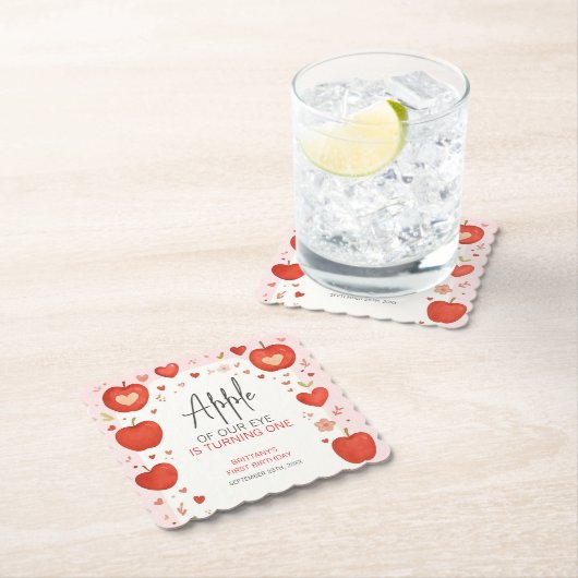 アップルオブザour eye秋をテーマにした誕生日 ペーパーコースター (インサイチュ)