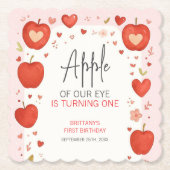 アップルオブザour eye秋をテーマにした誕生日 ペーパーコースター (正面)
