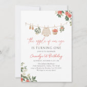 アップルオブザour eye秋1st誕生日 招待状 (正面)