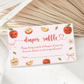 アップルオブマイアイベビーシャワーおむつラッフルチケット エンクロージャーカード