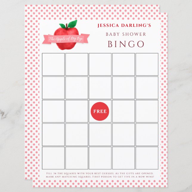 アップルオブマイアイ秋 |夏のテーマのベビーシャワー (正面/裏面)