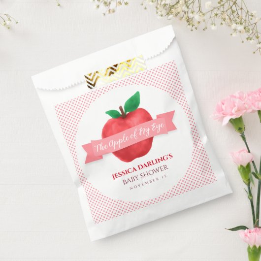 アップルオブマイアイ秋 |夏のテーマのベビーシャワー フェイバーバッグ (封をした状態)