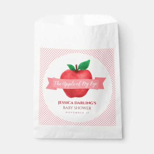 アップルオブマイアイ秋 |夏のテーマのベビーシャワー フェイバーバッグ (正面)