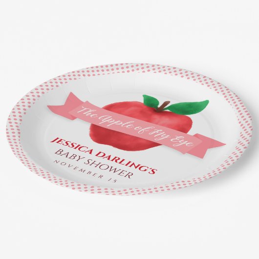 アップルオブマイアイ秋 |夏のテーマのベビーシャワー ペーパープレート (アングル)