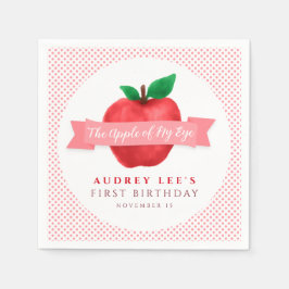アップルオブマイアイ秋 |夏のテーマの最初の誕生日 スタンダードカクテルナプキン