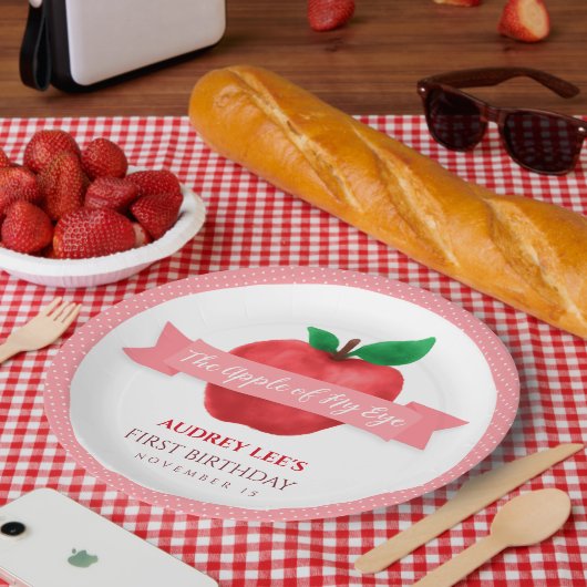 アップルオブマイアイ秋 |夏のテーマ誕生日パーティー ペーパープレート (ピクニック)