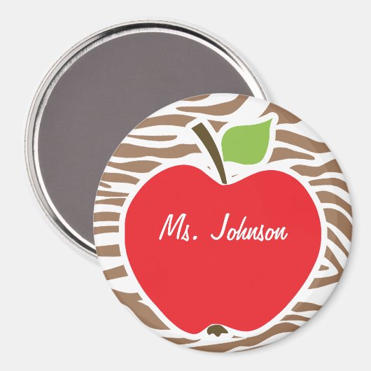 アップルオンシャモイジーゼブラアニマルプリント マグネット (正面/裏面)