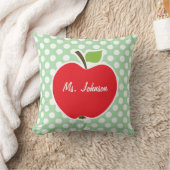 アップルオンセラドングリーン水玉模様 クッション (ブランケット)