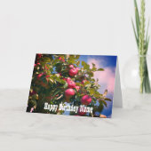 アップルオンツリー自然パーソナライズされた誕生日 カード (正面)