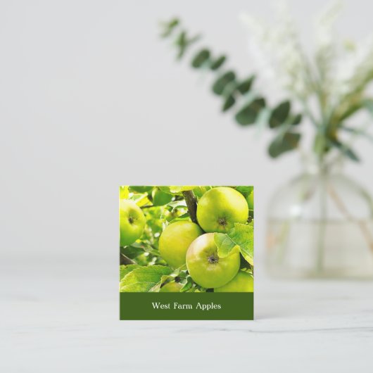 アップルオーチャードサイダープレスツリーフルーツグローワーファーム スクエア名刺 (スタンド正面)