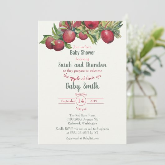 アップルオーチャードベビーシャワー招待状 招待状 (スタンド正面)