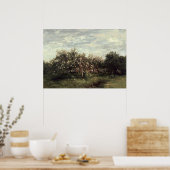 アップルオーチャードランドスケープアートプリントダークグリーン ポスター (キッチン)