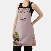アップルオーチャード名前をカスタムするオールオーバープリントエプロン付き エプロン (インサイチュ)