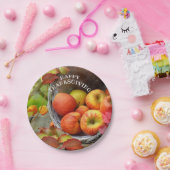 アップルカラフルバスケット幸せな感謝祭 ペーパープレート (パーティー)