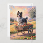 アップルカートに立つスイスの山犬 ポストカード (正面/裏面)