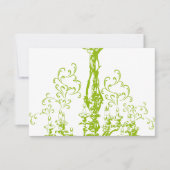 アップルグリーンアンティークシャンデリア結婚式の返信 出欠カード (正面)