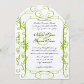 アップルグリーンアンティークフレーム結婚式招待状 招待状 (正面/裏面)