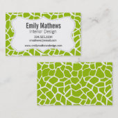 アップルグリーンキリンアニマルプリント 名刺 (正面/裏面)